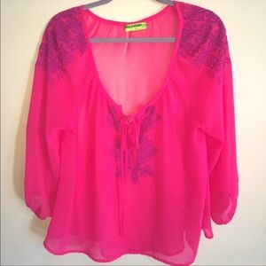 Fresh Brewed -Boho Lace Front Top